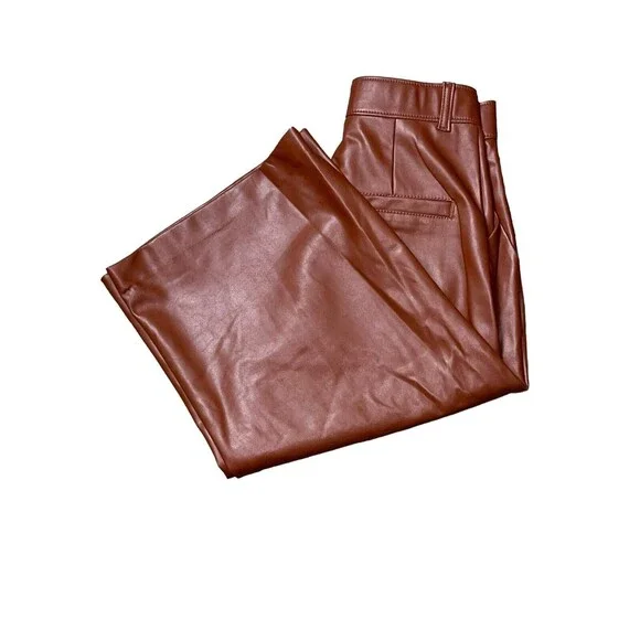 Abercrombie & Fitch Faux Vegan Leather Brown High Waisted Shorts Size XS